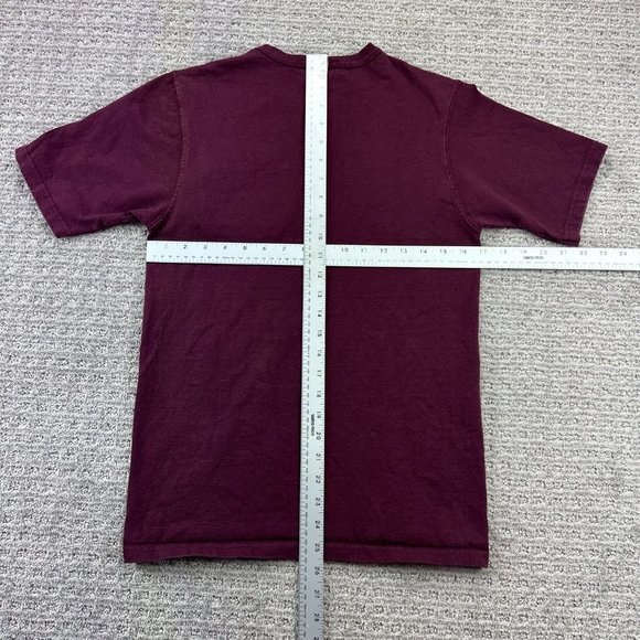 Champion Shirt Women Small S Burgundy Big Embroidered Chest Logo T-Shirt Ladies - Picture 9 of 11